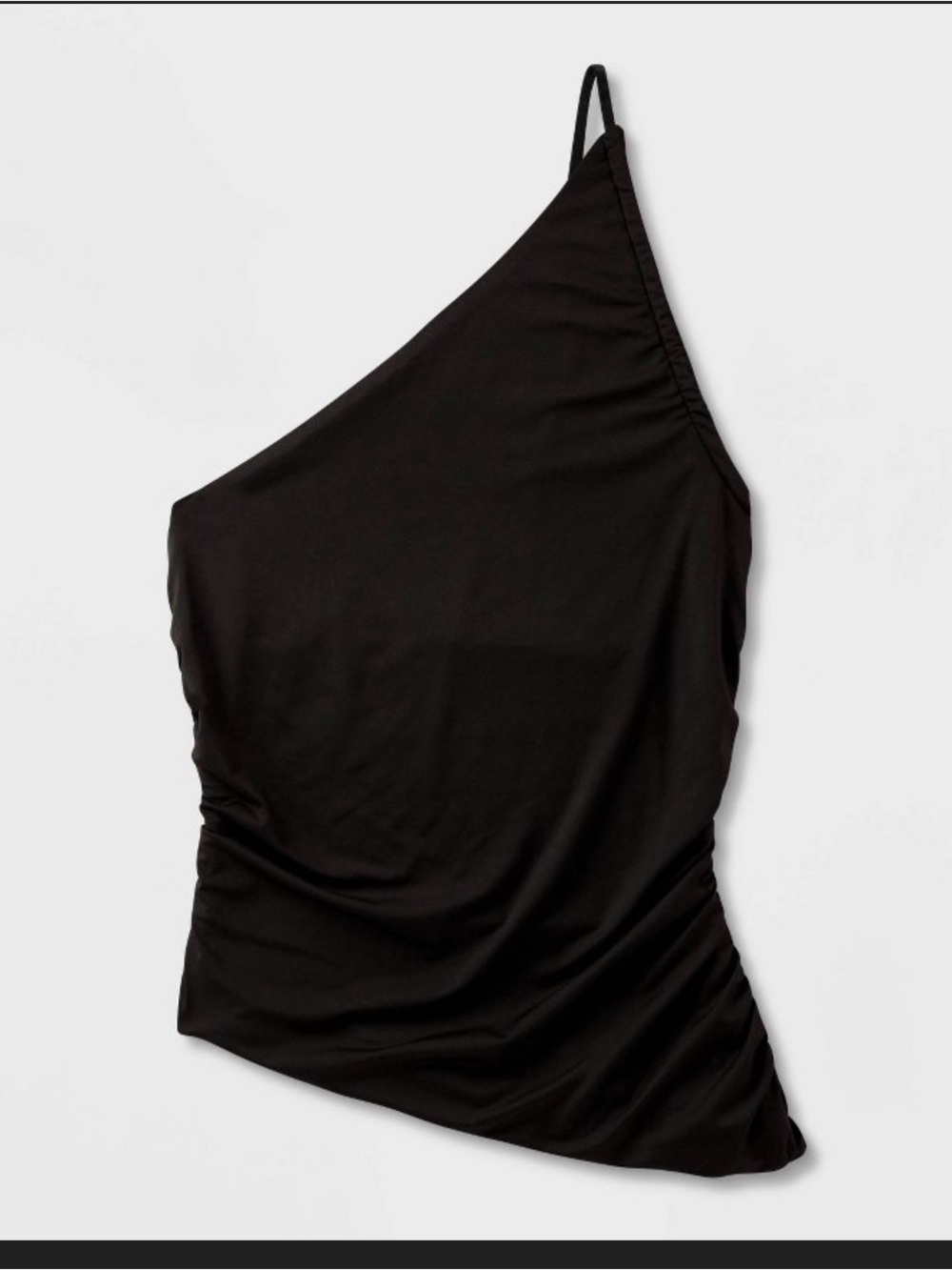 wild fable One-Shoulder Black Ruched tank  top
